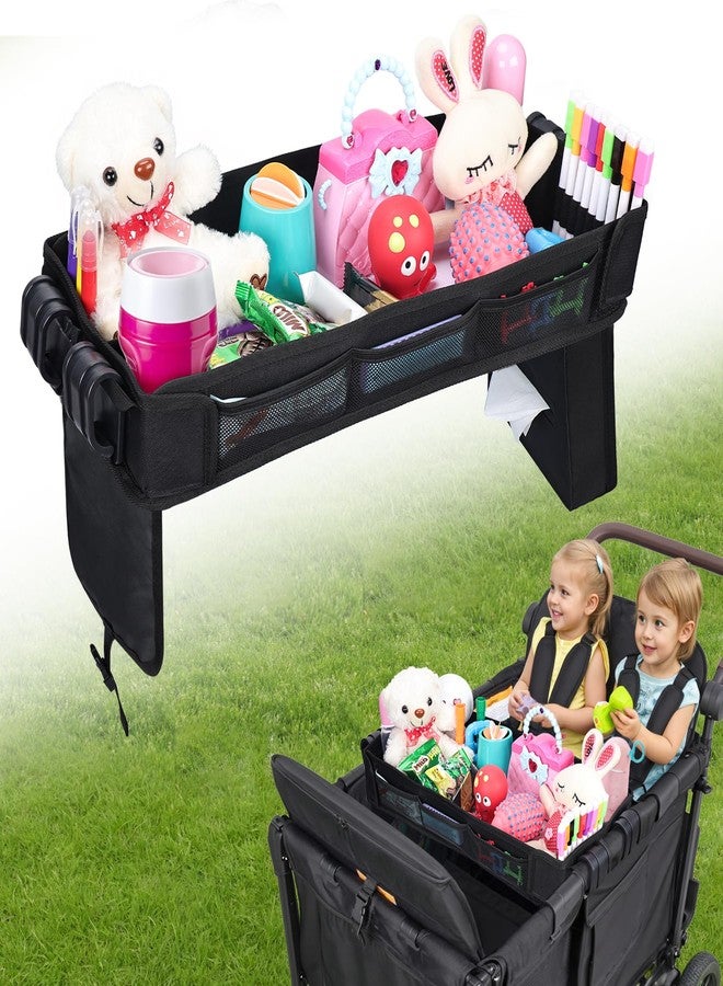 COOLBEBE صينية وجبات خفيفة لعربة الأطفال من كول بيبي متوافقة مع عربة وندرفولد، وجبات خفيفة وأنشطة للأطفال قابلة للطي ومُحسّنة مع صينية رسم، ملحقات عربة وندرفولد W4 مع حامل أكواب وجيوب شبكية (سلسلة W4) - Image 1