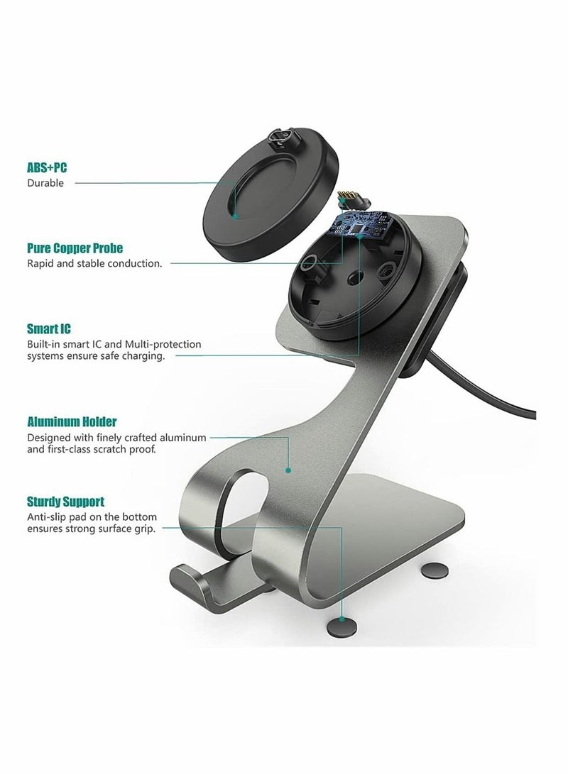 Y&D Charger Stand Compatible with for Garmin Fenix 7 7S 7X 6 6S 6X Pro 5 5S 5X Plus, Epix 2, Vivomove 3S, Venu 2 Sq, Approach S10 S60, Replacement Aluminum Charging Dock Station Base Accessories - Image 2