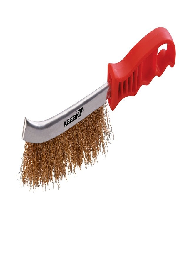 Keean Brass Wire Brush Nylon Handle Light Weight Handle Industrial Abrasive Cleaning - Image 3