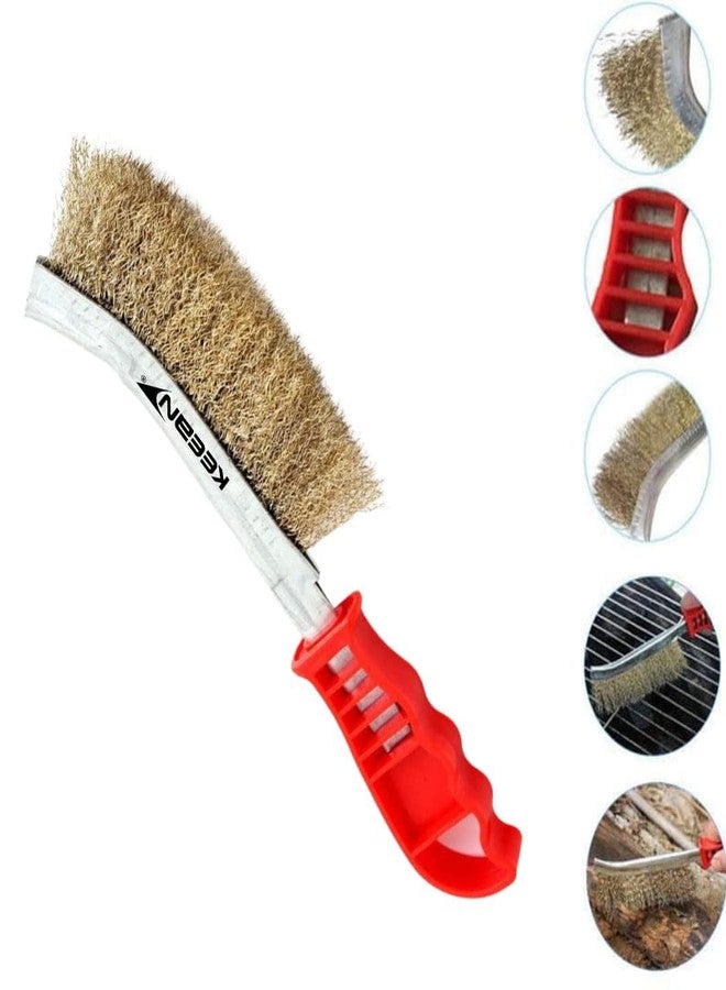 Keean Brass Wire Brush Nylon Handle Light Weight Handle Industrial Abrasive Cleaning - Image 5