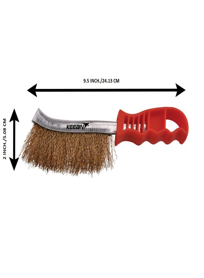 Keean Brass Wire Brush Nylon Handle Light Weight Handle Industrial Abrasive Cleaning - Image 2
