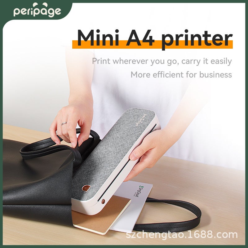 Peripage Aili Bear A4 Ink-Free Small Homework Test Paper Office Portable Mini Hd Brush Printer - Image 2