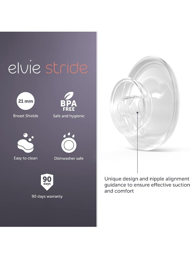 ايلفي Elvie Stride Breast Pump Breast Shield - 21mm | 2 Pack | Shield Flange for Pumping Breast Milk | Breastfeeding Essentials for Electric Breast Pumps | BPA Free, Dishwasher Safe - Image 2
