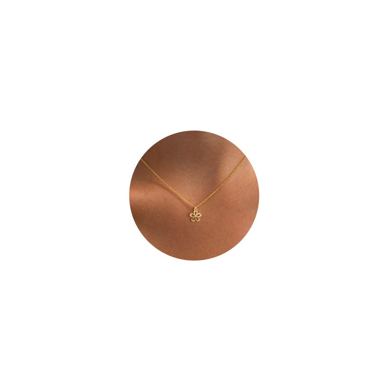 VRIUA Flower Necklace for Women 14k Gold Plated Dainty Gold Flower Necklace Simple Jewelry Everyday for Women - Image 1