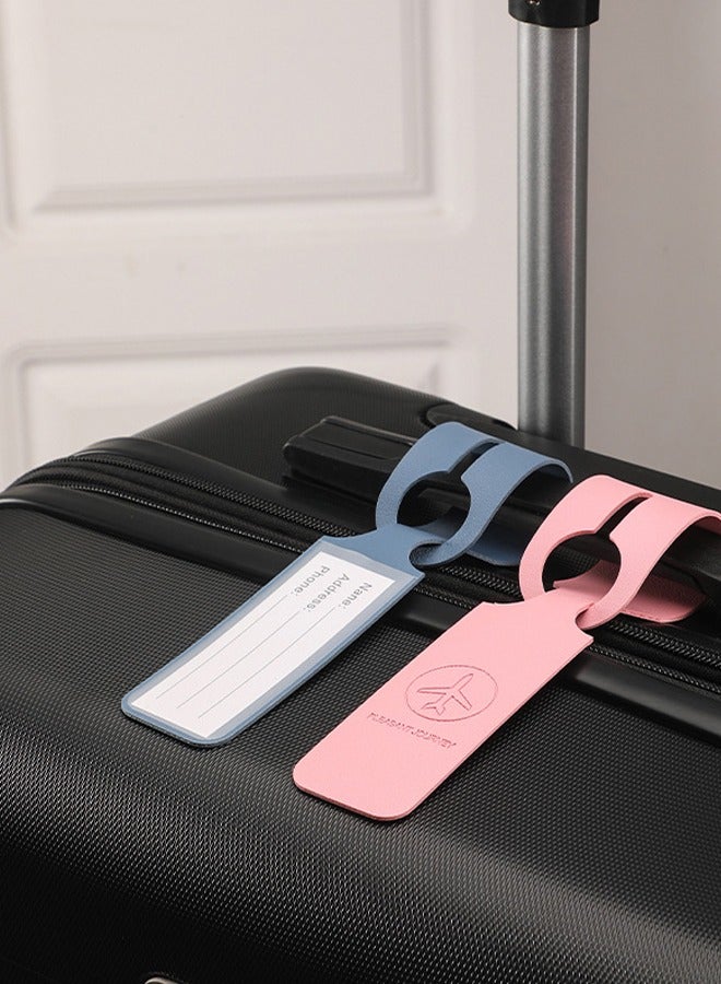 8-Pack Colorful PU Leather Luggage Tags Slim ID Tags Anti-Loss Name Tag with Double Buckle (8 Colors) - Image 3