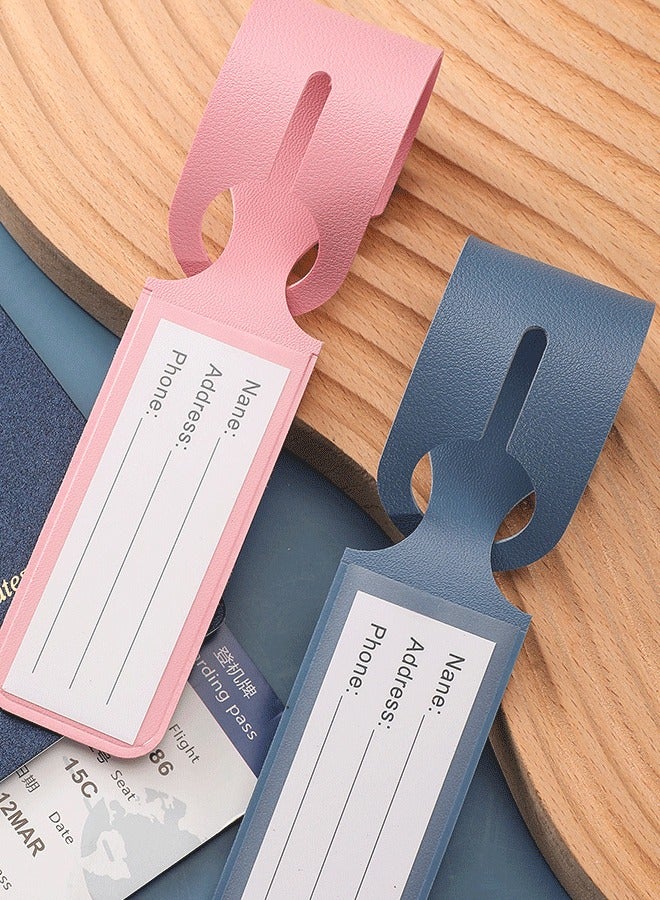 8-Pack Colorful PU Leather Luggage Tags Slim ID Tags Anti-Loss Name Tag with Double Buckle (8 Colors) - Image 5