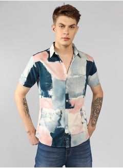 Dennis Lingo AOP Button Down Short Sleeves Casual Shirt by Styli  - Image 4