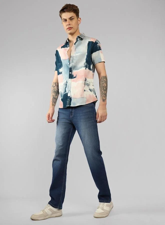 Dennis Lingo Dennis Lingo AOP Button Down Short Sleeves Casual Shirt