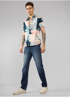 Dennis Lingo AOP Button Down Short Sleeves Casual Shirt by Styli  - Image 3