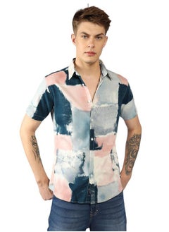 Dennis Lingo AOP Button Down Short Sleeves Casual Shirt by Styli  - Image 1