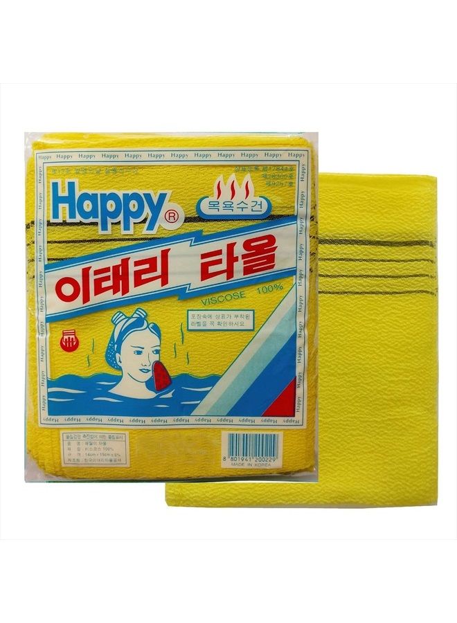 GOLDSANGSA Korean Bath Towel Washcloth 20pcs/Body Scrub Genuine Exfoliating Bath Mitten Remove Dead Skin(Yellow) - Image 1