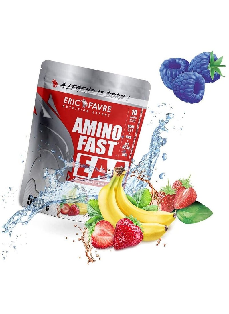 Eric Favre - Amino Fast EAA Strawberry-Banana 500g - Image 1