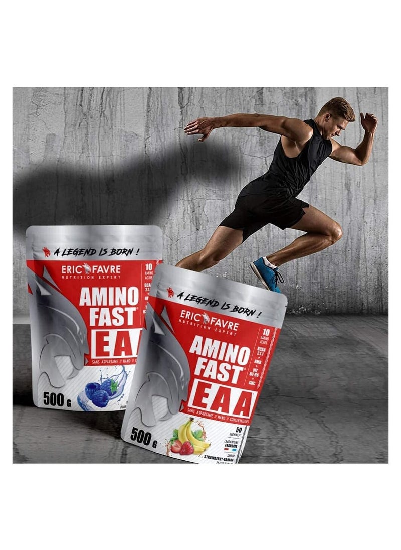 Eric Favre - Amino Fast EAA Strawberry-Banana 500g - Image 1