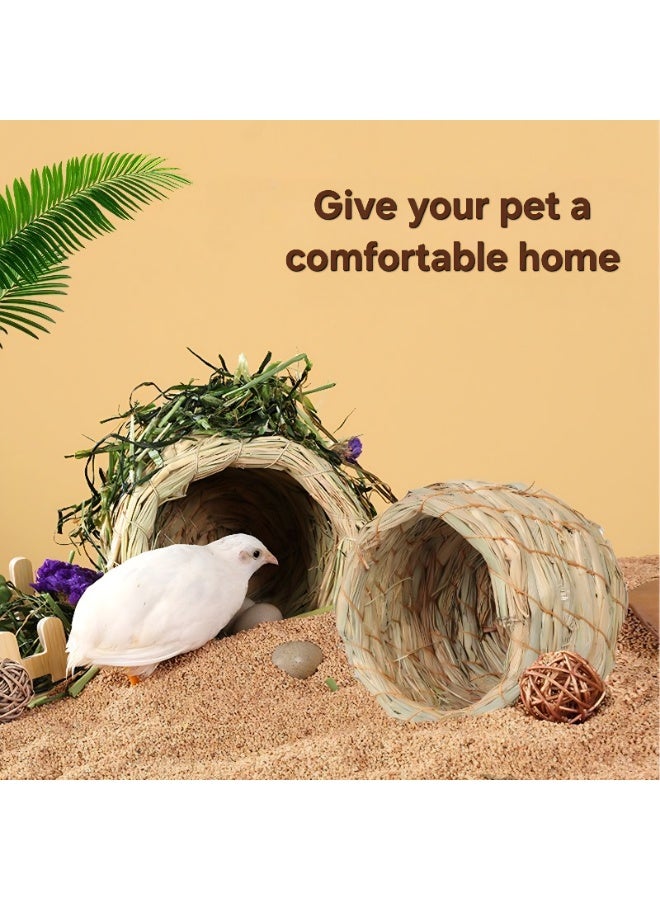 Hand-Woven Natural Grass Bird Nest – Breathable Hanging Hut & Breeding House for Parakeets, Budgies, Finches, Quails & Hamsters – All-Season Cage Accessory - Image 4