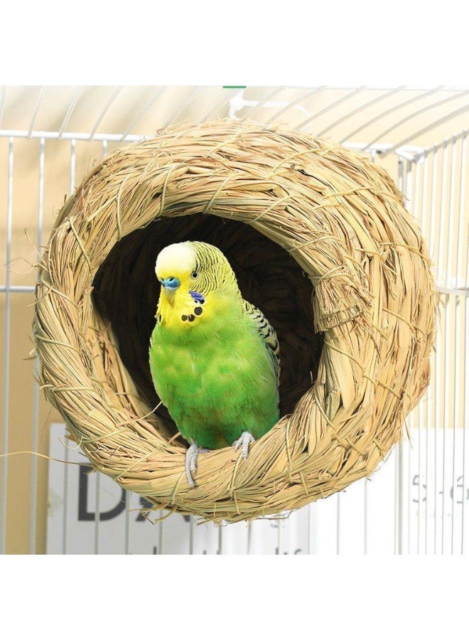 Hand-Woven Natural Grass Bird Nest – Breathable Hanging Hut & Breeding House for Parakeets, Budgies, Finches, Quails & Hamsters – All-Season Cage Accessory - Image 5