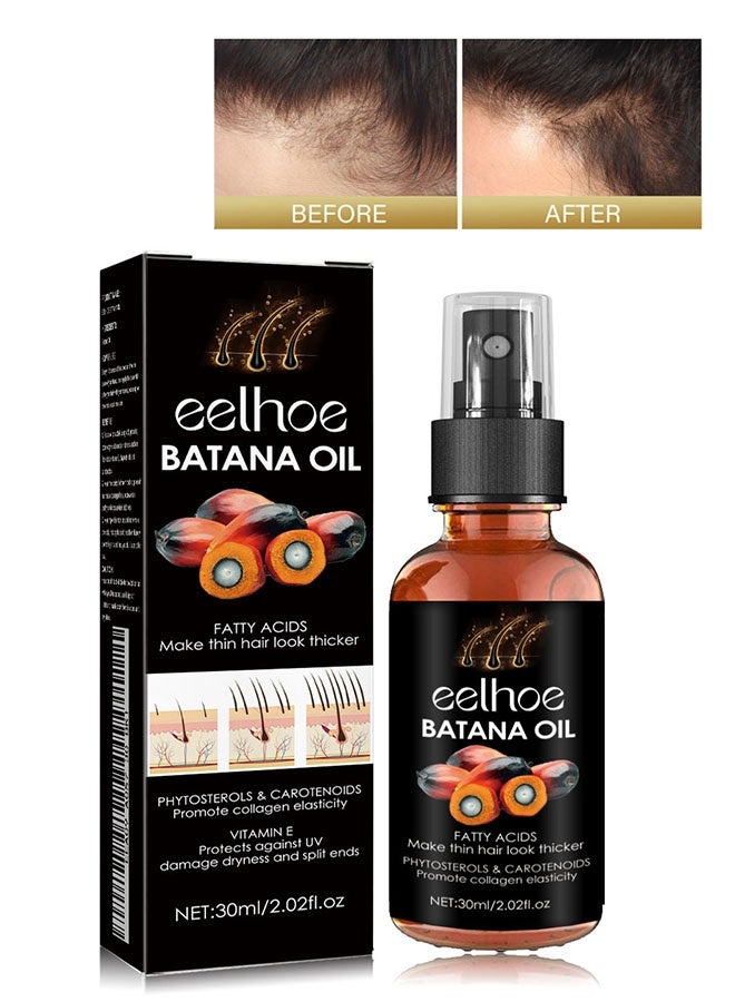 إيلهو زيت باتانا 30 مل، يحمي ضد الأشعة فوق البنفسجية والأضرار الجفاف والنهايات المنقسمة، زيت نمو الشعر للشعر الرقيق، جلد الرأس وتساقط الشعر، زيت نمو الشعر لتساقط الشعر لجميع أنواع الشعر - Image 1