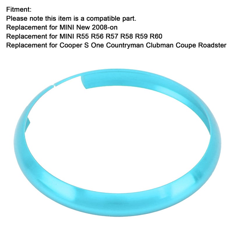 Sky Blue Aluminum Alloy Decorative Remote Key Fob Ring Replacement for MINI - Image 4