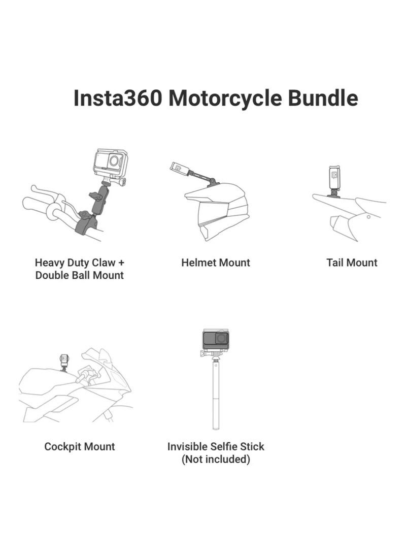Insta360 Motorcycle Mounting Kit for Insta 360 Compatible with ONE X/X2, EVO and All GoPro Cameras - Image 4