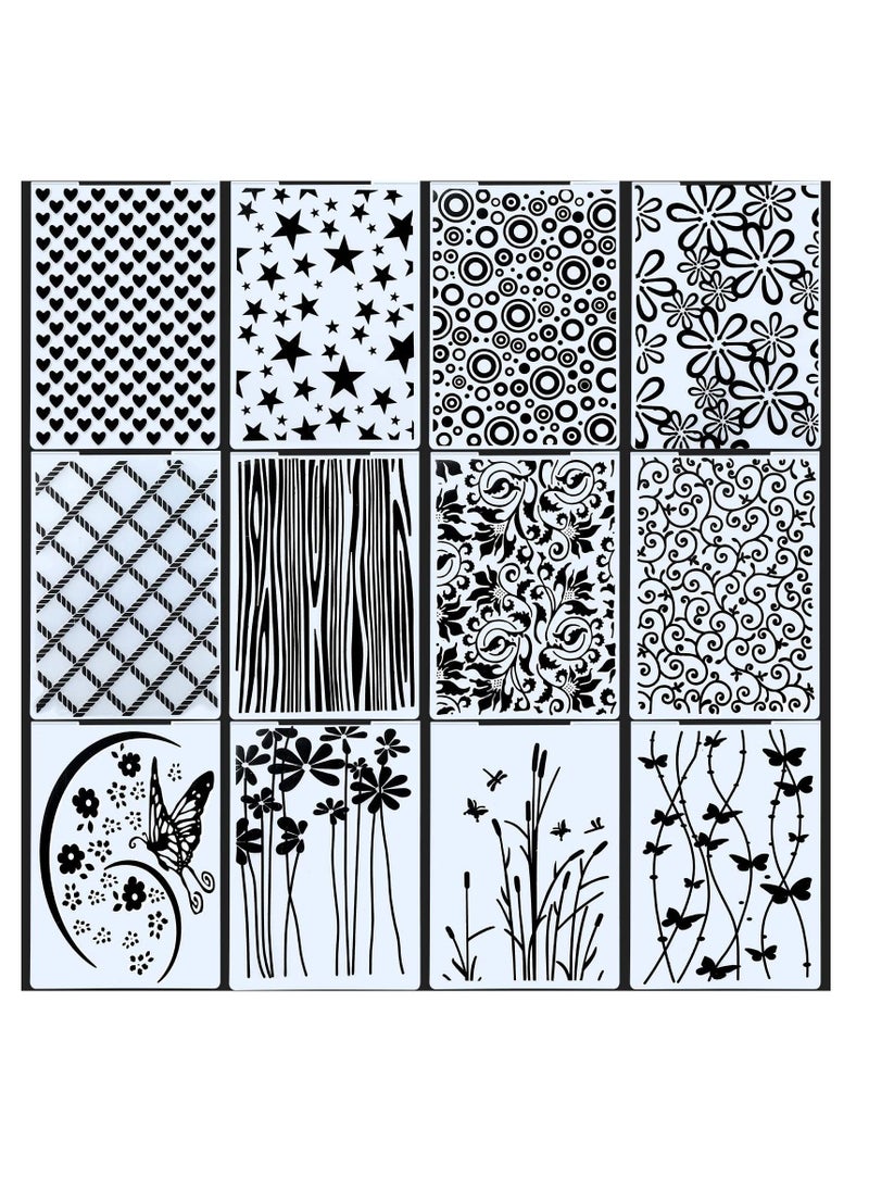 SYOSI - 12 Pieces Plastic Embossing Folders, DIY Craft Template, Butterfly Star Embossing Templates, Paper Card Decorating, Mold Scrapbook Album Making Tool, for Card Scrapbook DIY Craft - Image 1
