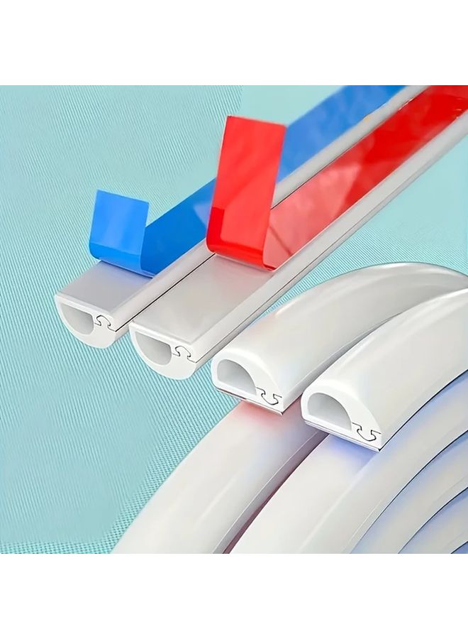 فتحة إدارة الكابلات من PVC ذاتية اللصق 196 85 بوصة واقي أسلاك الأرضية قناة بيضاء - Image 1