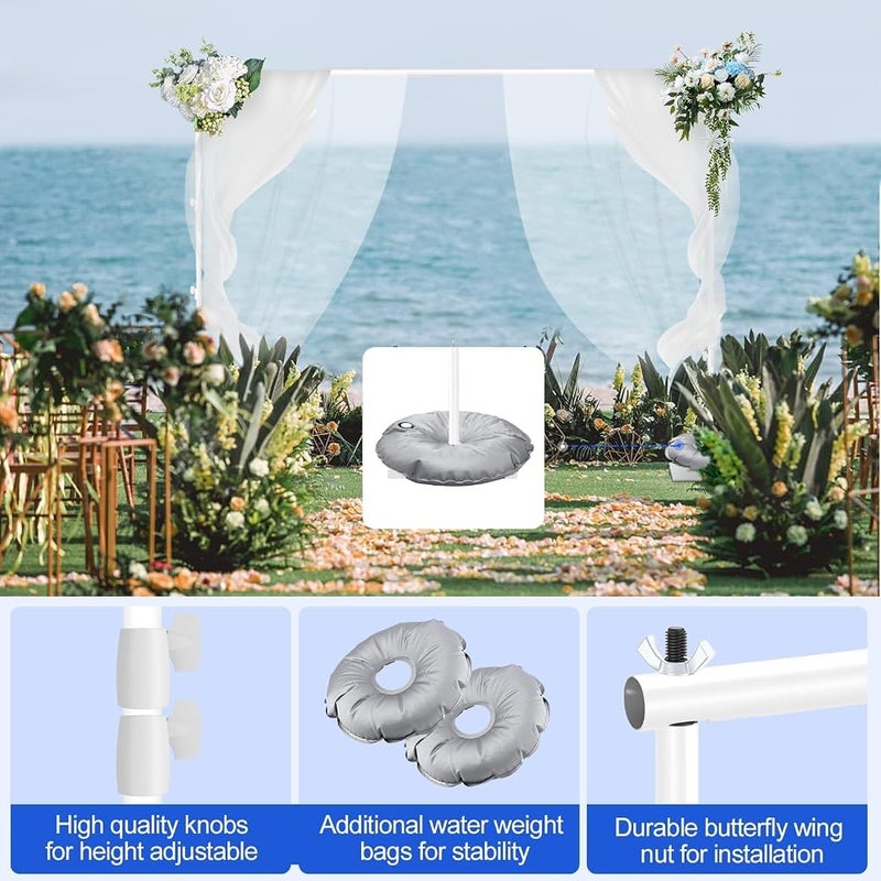 EMART Backdrop Stand 6.5x10ft(HxW), Photo Back Drop Stand with Base, White - Image 4