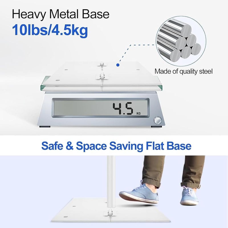 EMART Backdrop Stand 6.5x10ft(HxW), Photo Back Drop Stand with Base, White - Image 3
