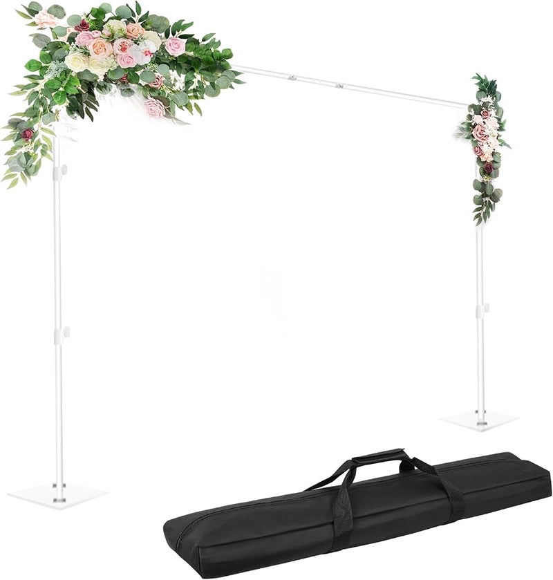 EMART Backdrop Stand 6.5x10ft(HxW), Photo Back Drop Stand with Base, White - Image 1