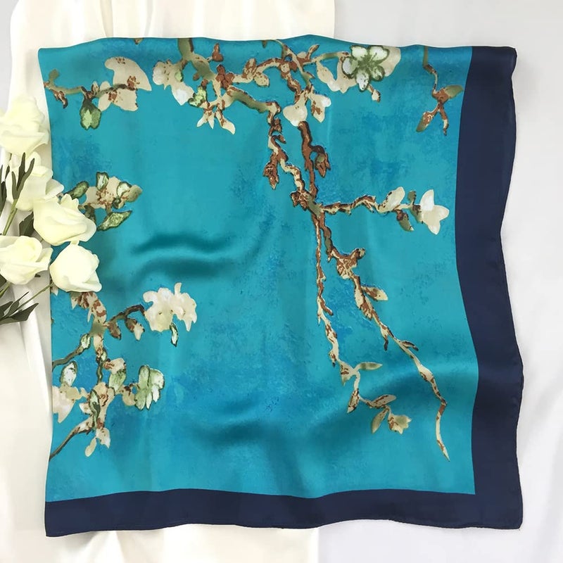 Julunar Silk Like Head Scarf for Women - Satin Large Hair Scarves - 35" Square Silk Hair Wrap for Sleeping with Gift Packed - Image 2