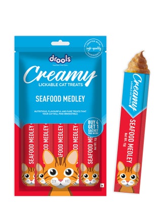 Creamy Lickable Cat Treats Seafood Medley