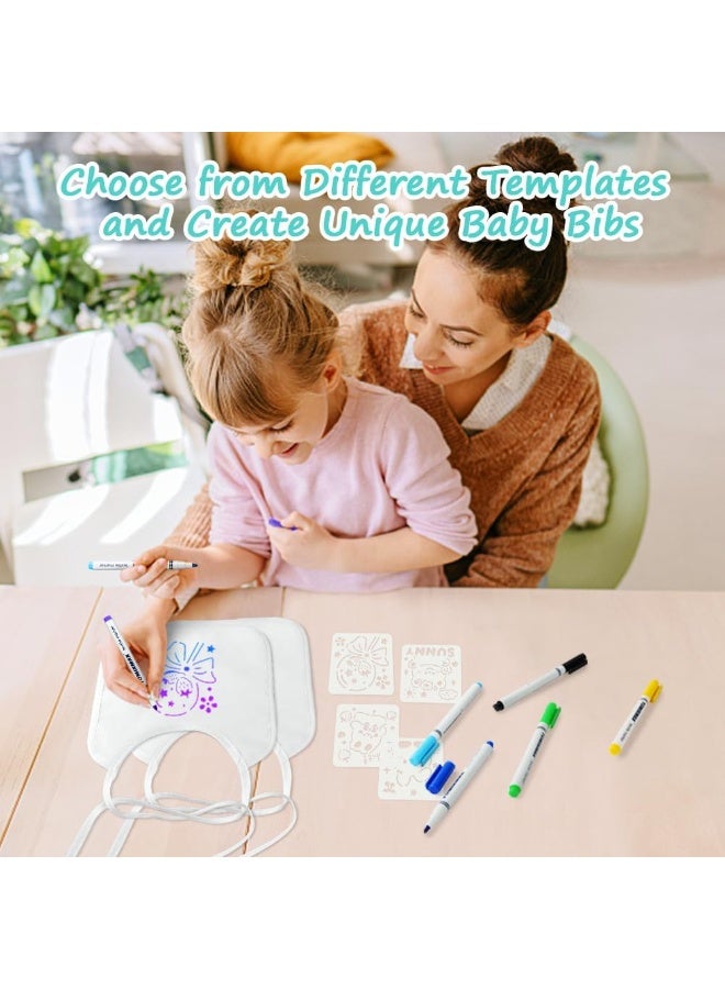 DIY Baby Bibs, بيضاء Bibs, طفل Bibs, قطن طفل Bibs, مقاوم للماء اللوحة Bibs, DIY هدية لحفلة استحمام الأطفال, 13 قطعة, 18 سم × 18 سم - Image 3