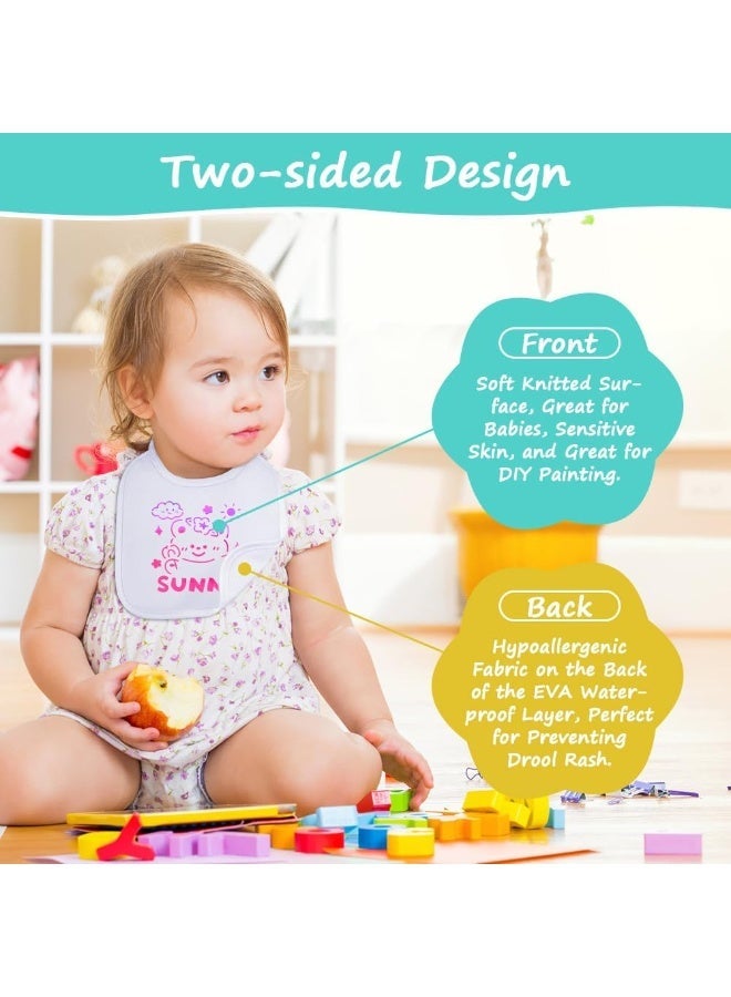 DIY Baby Bibs, بيضاء Bibs, طفل Bibs, قطن طفل Bibs, مقاوم للماء اللوحة Bibs, DIY هدية لحفلة استحمام الأطفال, 13 قطعة, 18 سم × 18 سم - Image 2