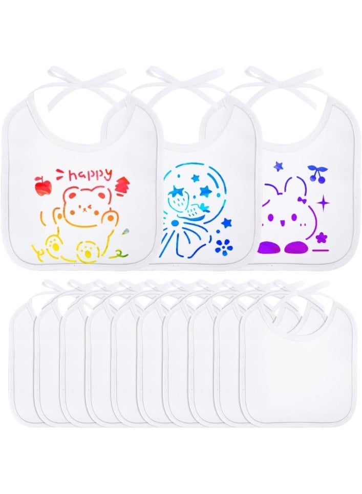 DIY Baby Bibs, بيضاء Bibs, طفل Bibs, قطن طفل Bibs, مقاوم للماء اللوحة Bibs, DIY هدية لحفلة استحمام الأطفال, 13 قطعة, 18 سم × 18 سم - Image 1