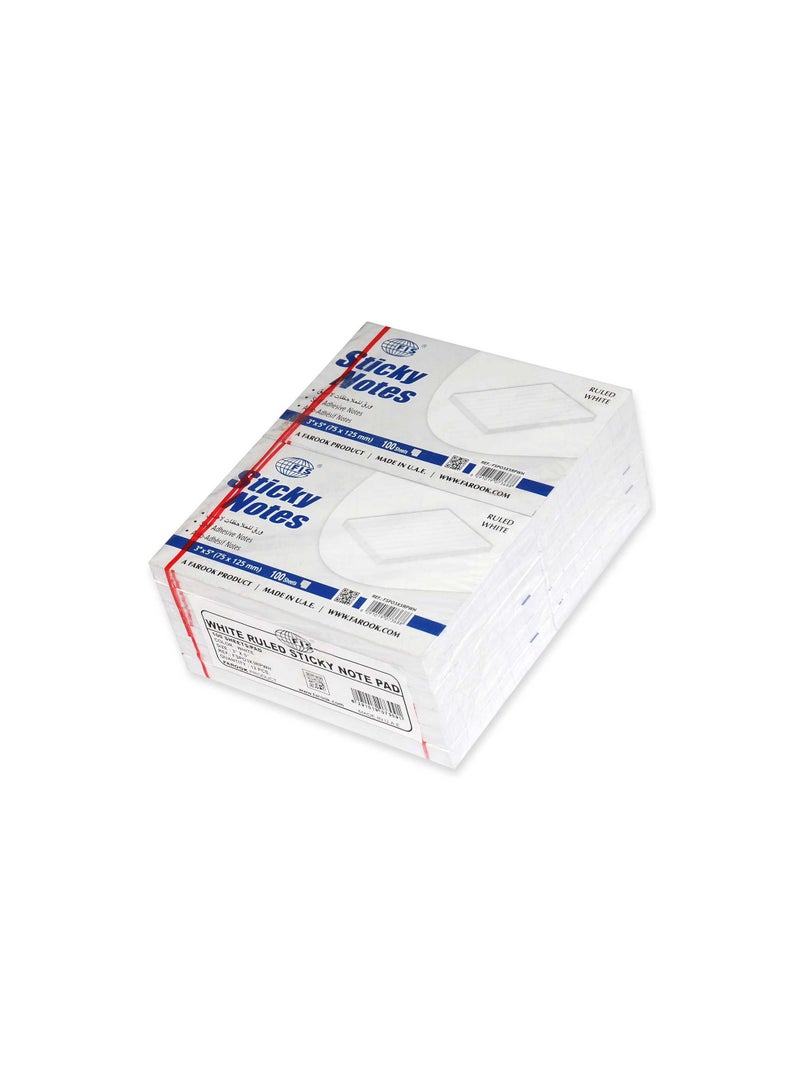 FIS دفتر ملاحظات لاصق FIS، 3X5 بوصة، عبوة من 12، أبيض باستيل مخطط -FSPO3X5RPWH - Image 2