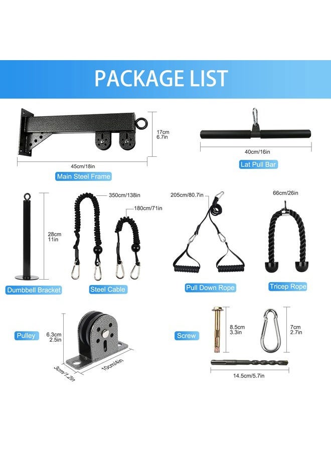 TRENDBOX Pulley System Gym Cable Machine Triceps Rope Pulley System Triceps LAT Pulldown Attachments Chest Expansion Training Fitness Home Gyms - Image 2