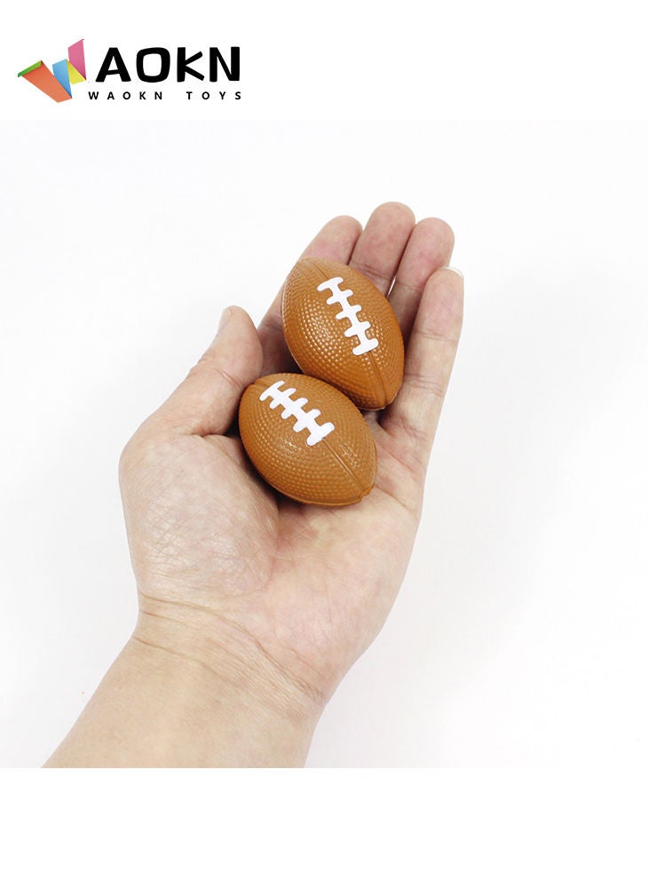 WAOKN - Mini Foam Footballs 12 Pcs Party Favor Balls for Kids Mini Football Stress Ball Bulk Toy Sports Little Footballs Big Game Party Decoration Balls Small Foam Football for Kids - Image 1