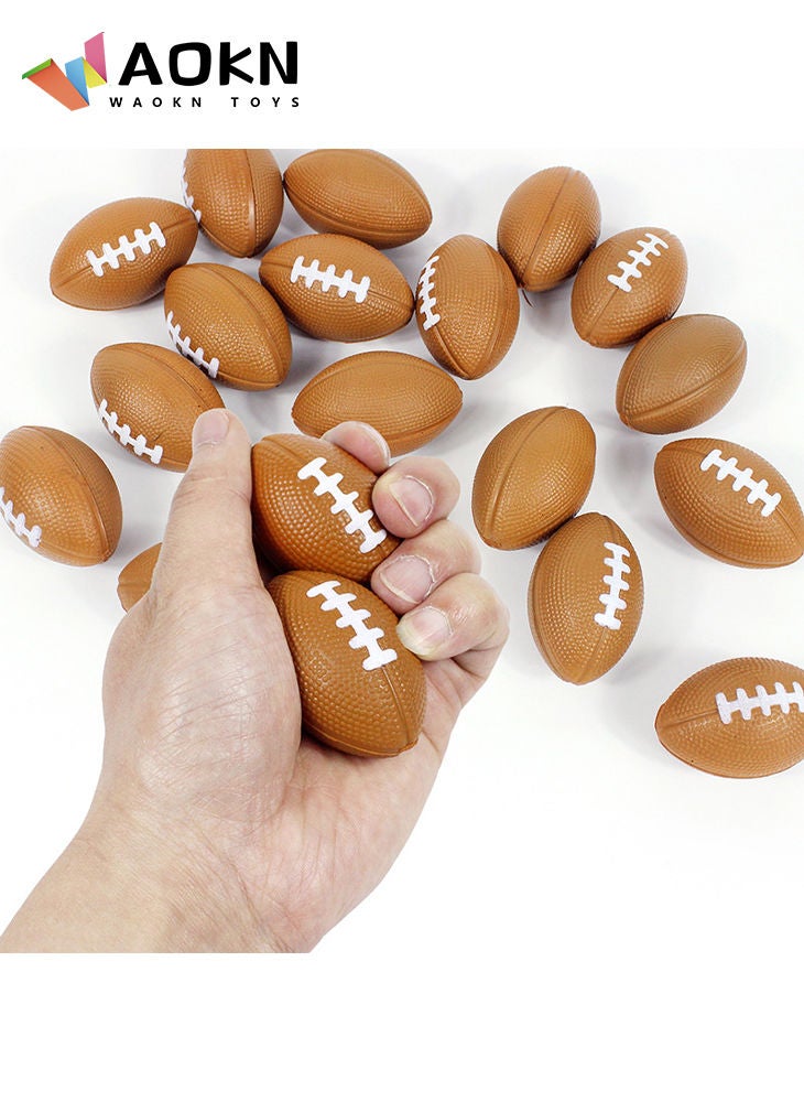 WAOKN - Mini Foam Footballs 12 Pcs Party Favor Balls for Kids Mini Football Stress Ball Bulk Toy Sports Little Footballs Big Game Party Decoration Balls Small Foam Football for Kids - Image 1