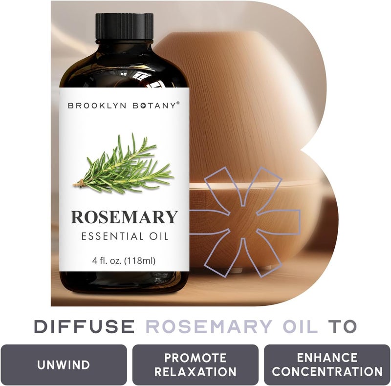 Brooklyn Botany Rosemary Essential Oil - Huge 4 Fl Oz - 100% Pure and Natural - Premium Grade with Dropper - for Aromatherapy and Diffuser - Image 5