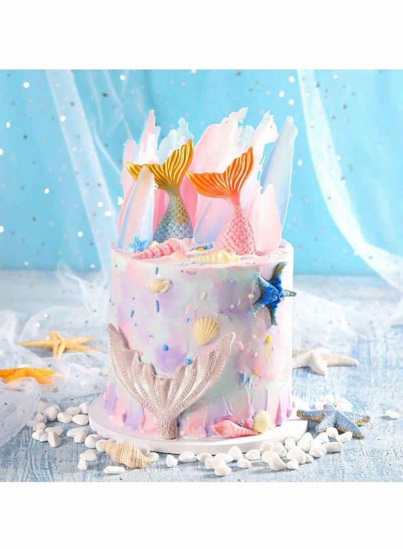 KASTWAVE Silicone Fondant Cake Moulds, Non-Stick BPA Free Chocolate, Jelly, Candy Mold, Cupcake DIY Baking Decoration Tool, Mermaid Tails and Sea Shells, Set of 4 - Image 4