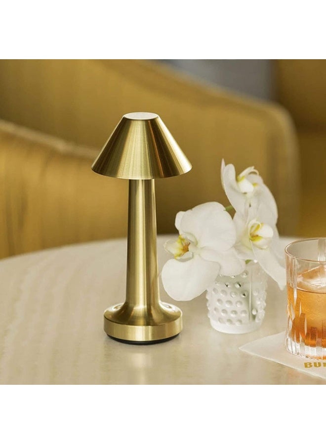 Rechargeable LED Gold Metal Table Lamp – Modern Design for Office, Bedroom, and Restaurants - Image 2