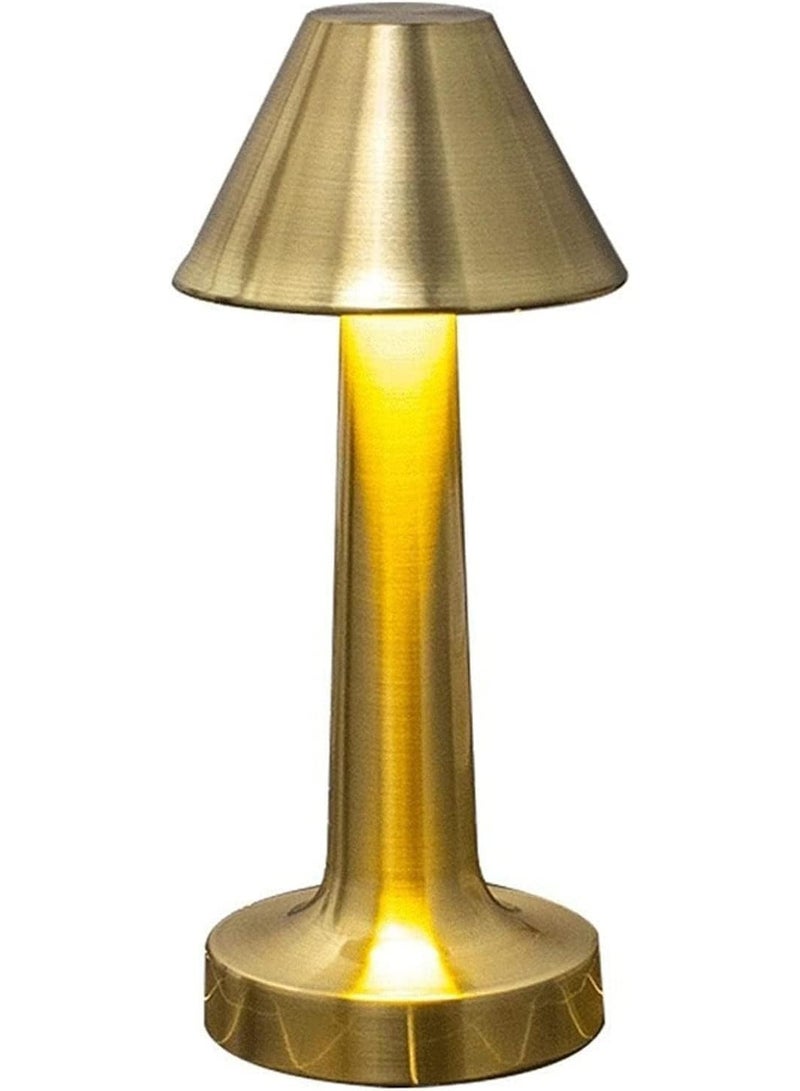 Rechargeable LED Gold Metal Table Lamp – Modern Design for Office, Bedroom, and Restaurants - Image 1