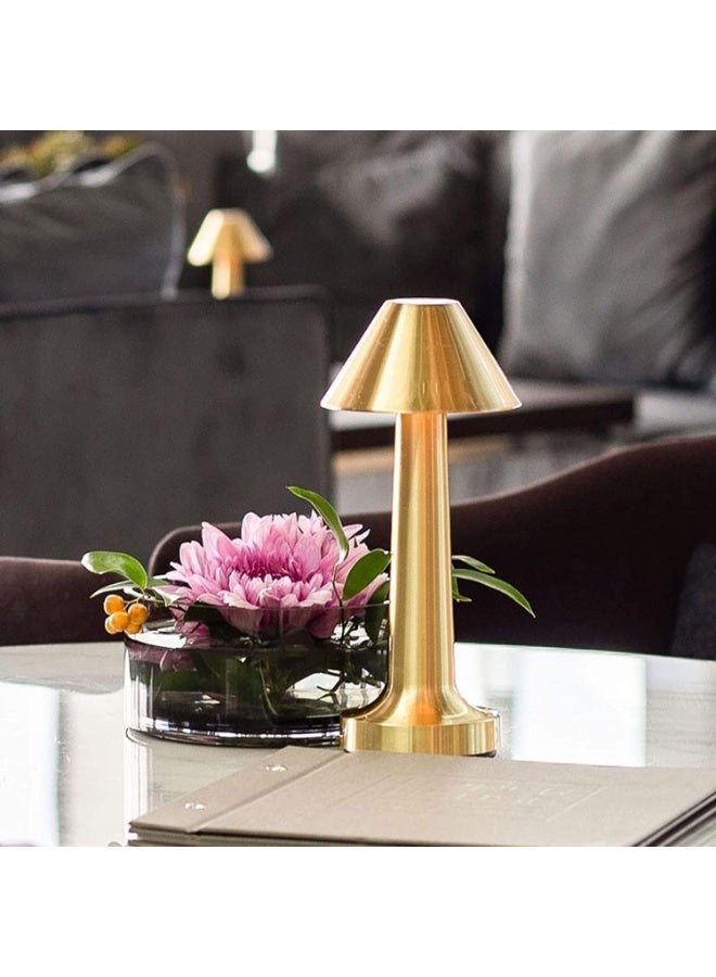 Rechargeable LED Gold Metal Table Lamp – Modern Design for Office, Bedroom, and Restaurants - Image 4