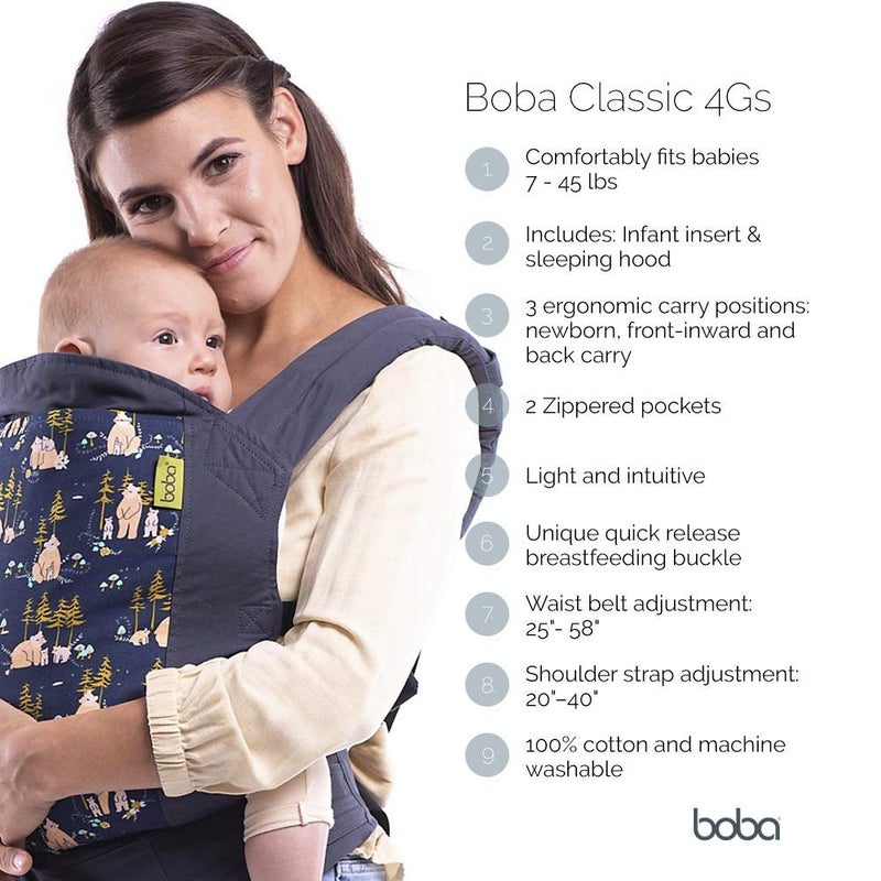 Boba Baby Carrier Classic - Backpack or Front Pack Baby Sling for 7 lb Infants and Toddlers up to 45 pounds (Constellation) - Image 3