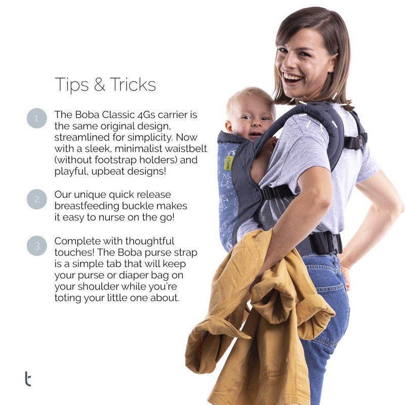 Boba Baby Carrier Classic - Backpack or Front Pack Baby Sling for 7 lb Infants and Toddlers up to 45 pounds (Constellation) - Image 5