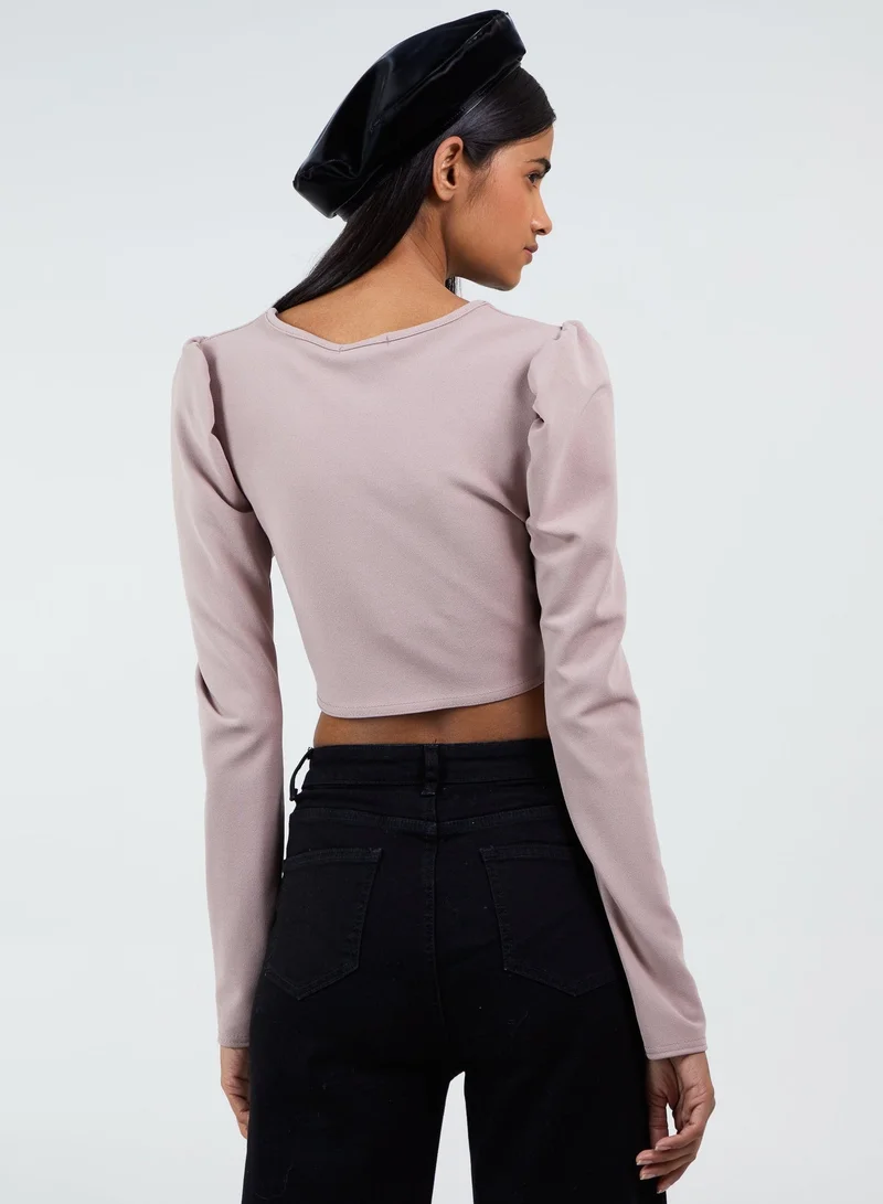 Pink Vanilla Long Sleeve Corset Top
