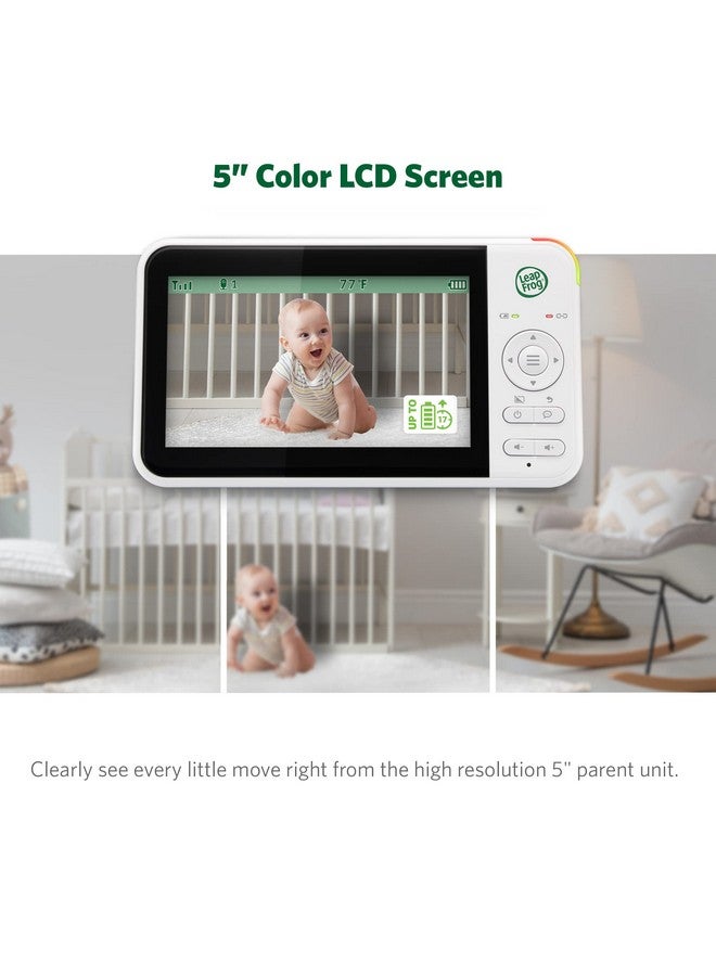 LeapFrog LF2415 Baby Monitor, 5” IPS LCD Screen, 1000ft Range, Night Vision, Soothing Lullabies, NightLight, 2-Way Audio, Temperature Sensor, SecureTransmission No WiFi - Image 1