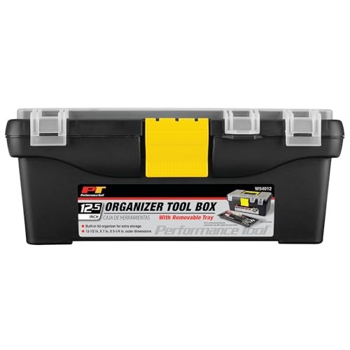 Performance Tool W54012 Heavy Duty Plastic Organizer Tool Box for Workshops and Garages, Black, 12.5-Inch - Image 2