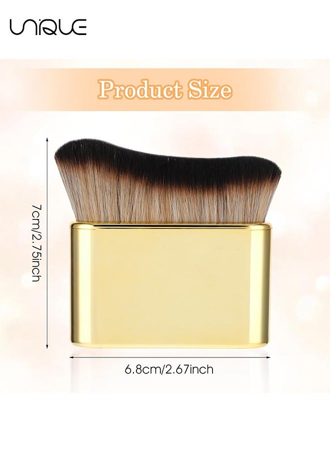 Unique Foundation Makeup Brush, Face Blush Brush, Handless Makeup Blender, Liquid Powder Foundation Brush, for Blending Liquid, Cream or Flawless Powder Cosmetics（Gold） - Image 2