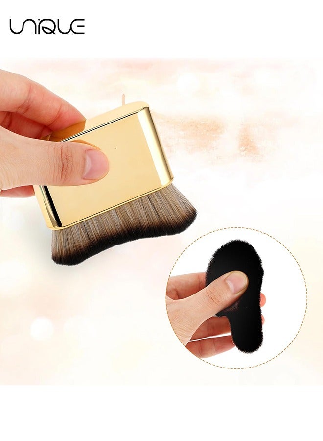 Unique Foundation Makeup Brush, Face Blush Brush, Handless Makeup Blender, Liquid Powder Foundation Brush, for Blending Liquid, Cream or Flawless Powder Cosmetics（Gold） - Image 3