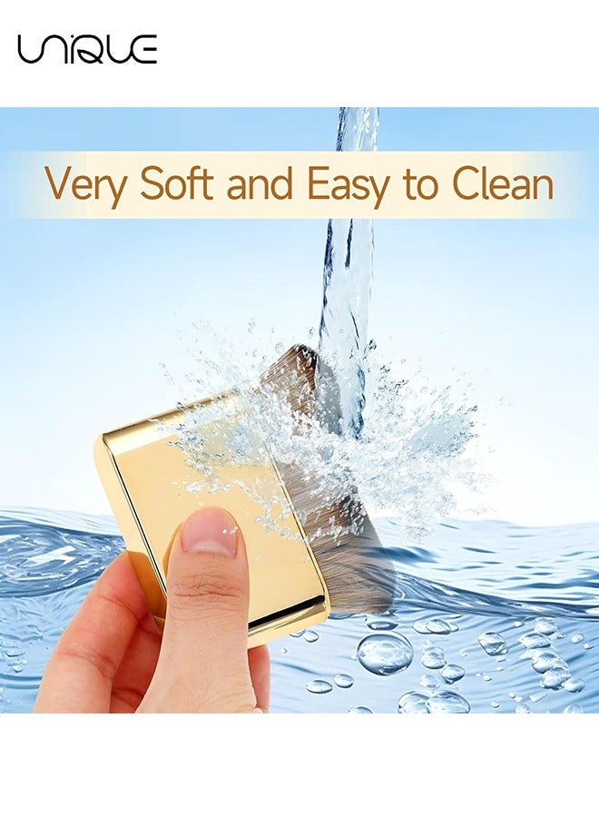 Unique Foundation Makeup Brush, Face Blush Brush, Handless Makeup Blender, Liquid Powder Foundation Brush, for Blending Liquid, Cream or Flawless Powder Cosmetics（Gold） - Image 4