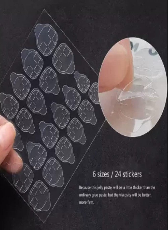 FEELHIGH لاصق أظافر مزدوج الجوانب، أطراف أظافر صناعية مرنة، 3 أوراق، 72 قطعة - Image 3